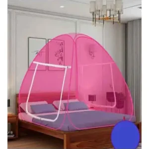 Polyester Foldable Double Bed Mosquito Net Machardani Stand Wali Mosquito Nets Ring Machhardani Mosquito Net Self Standing Mosquito Bed Net VIP Mosquito Net For Double Bed
