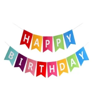Multicolor Happy Birthday Banner Bunting Flag Pack of 1 DIY Happy Birthday Banner For Boys Girls Boyfriend Girlfriend Couple Kids Birthday Celebrations Bunting Tags Flag Decorative Items Decor