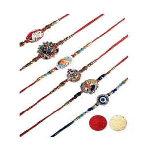 Rakhi Combo for Brother Set of 6 Premium Rakhis with Roli And Tilak for Raksha Bandhan Celebration