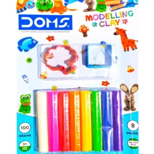 Doms Modelling Clay 100 Grams 8 Shades Multicolor 3+ Non Toxic Shape Your Imagination 