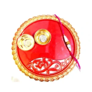 Raksha Bandhan Puja Thali Pooja Thali With 2 Roli Chawal Katori Set for Rakhi 2025 and Free 1 Rakhi Festival Puja Thali for Rakhi Diwali Wedding Pooja Decor